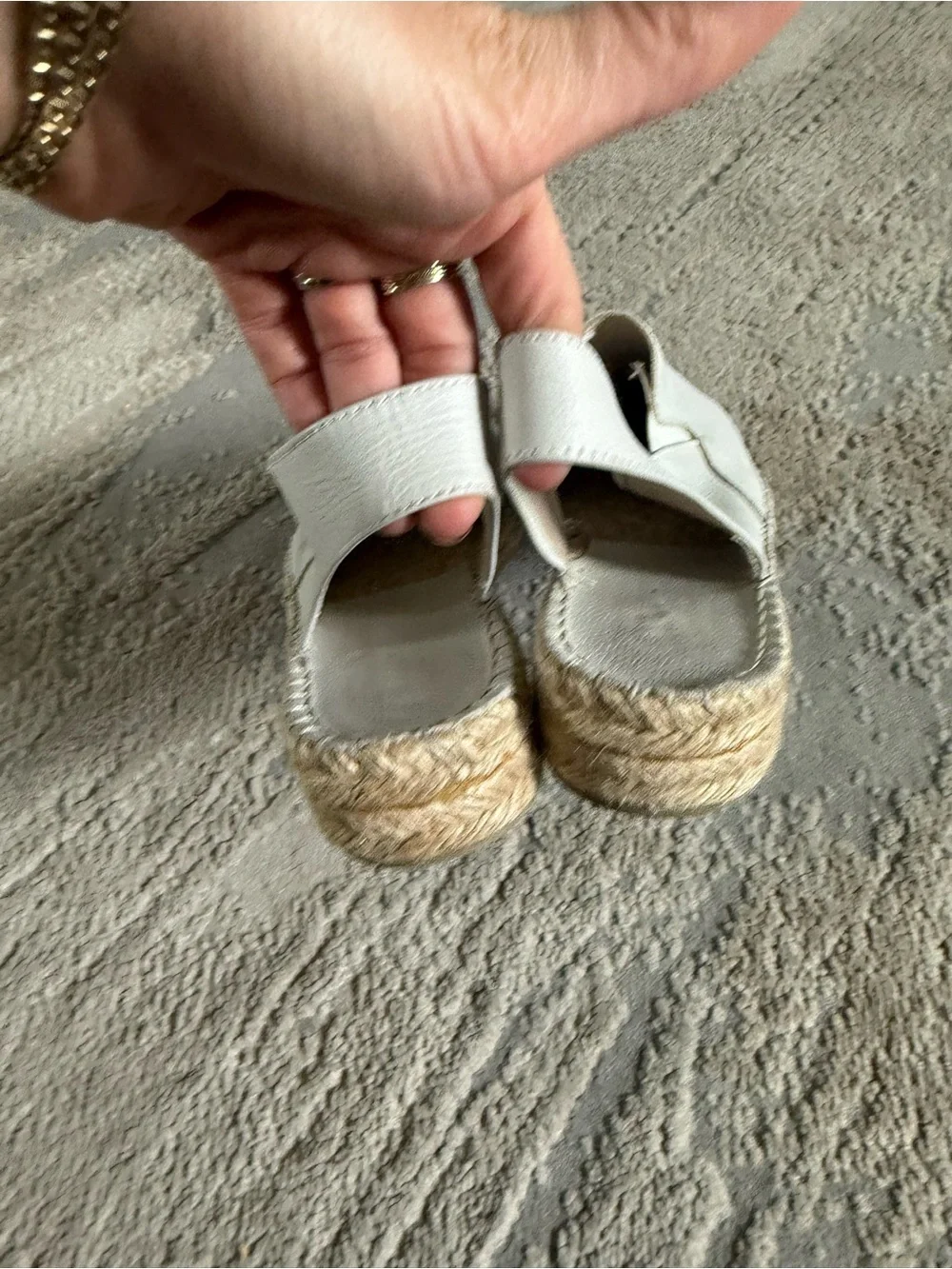 Mint Velvet Spain white leather closed toe Espadrille Sandal 9US 39EU